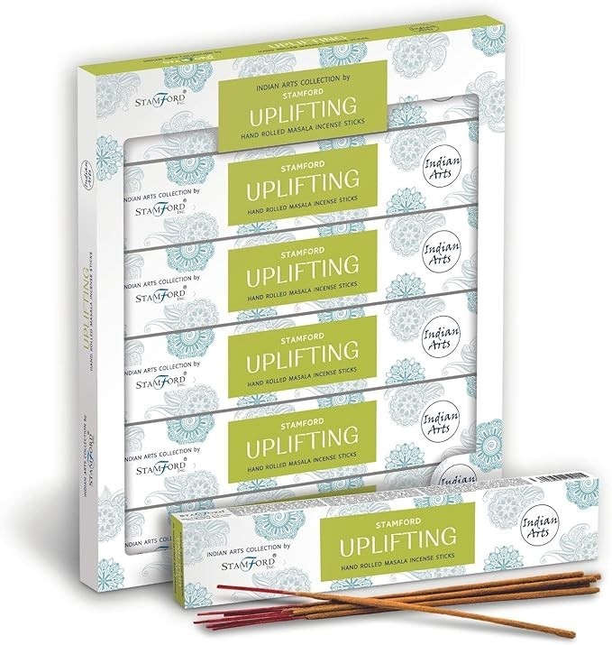 Indian Arts by Stamford Gift Pack of 6 boxes x 15 Incense Sticks. UPLIFTING