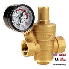 RV Water Pressure Regulator, Lead-Free Brass 3/4 Inch Water Pressure Reducer