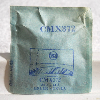 GS CMX372 Watch Crystal For Gruen Curvex - 24.3 x 14.3 mm - Replacement / Repair