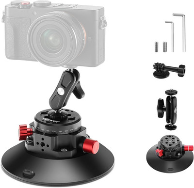 6'' Suction Cup Camera Mount with Ball Head Magic Arm, 2 Pack Metal Car