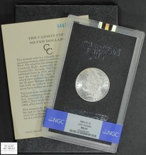 1884 CC GSA Hoard Morgan Silver Dollar $1 w/ Box & COA NGC MS 65