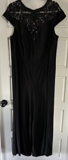 Adriana Papell women’s Jumpsuit size 18 color black sequin top $189