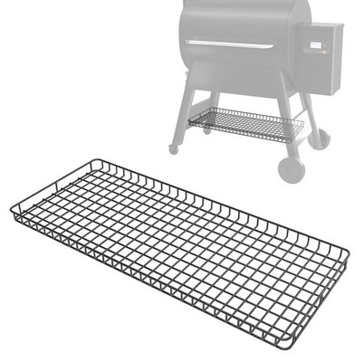 Pellet Grill Storage Shelf for Traeger Series 780 Grill , Black Coated Steel ...