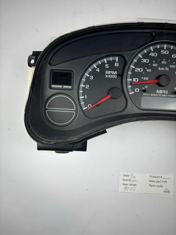Velocímetro de cuadro de instrumentos Silverado Tahoe GMC Sierra 99-06 OEM AGUJAS ROJAS Foto 2 de 4