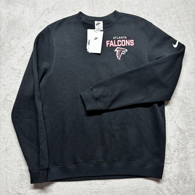 #ad #ad Nike Atlanta Falcons Sweatshirt Mens M Black Club Fleece Crew Pullover Swoosh $49.97
