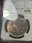 1922 D PEACE DOLLAR NGC  MS 64 / SHARP Crazy Color COIN
