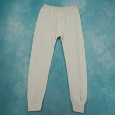 Vintage Jerzees Long John Thermal Pants Cream Waffle Knit Base Layer Men's M