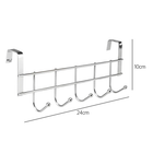 5 HOOK OVER THE DOOR HOOKS CHROME WASH ROOM COAT HANGER CLOTHES TOWEL STORAGE