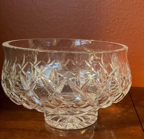 WATERFORD CUT CRYSTAL FOOTED BOWL – DIAMOND CUT DESIGN - COMERAGH PATTERN