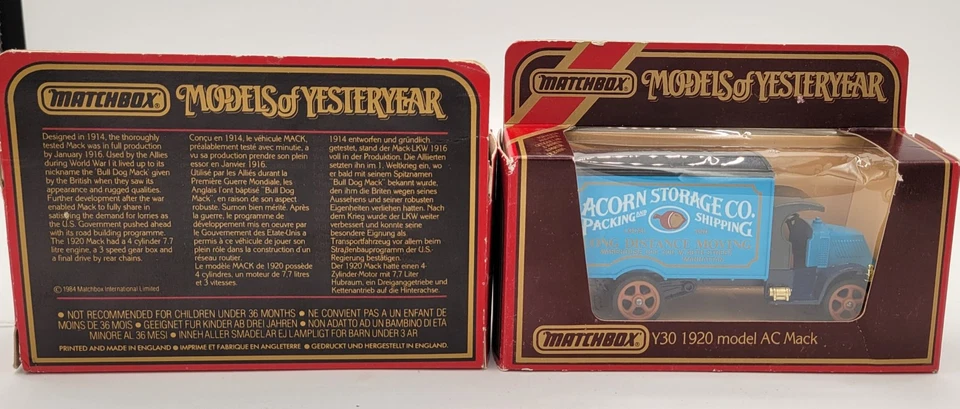 Lot of 2 VTG 1984 Matchbox Models of Yesteryear Y-30 1920 AC Mack Truck 1:35 - Image 2 of 4