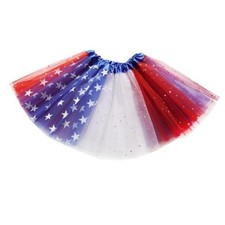 Girls Stars Sequins Tutu Skirt Princess Ballet Dance Large Red Blue White Star