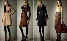 Burberry Prorsum Runway Women's Gray Wool/Cashmere Trench Coat Size 44 M Medium