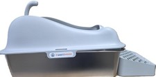 Stainless Steel Extra Large Enclosed Litter Box Grey
