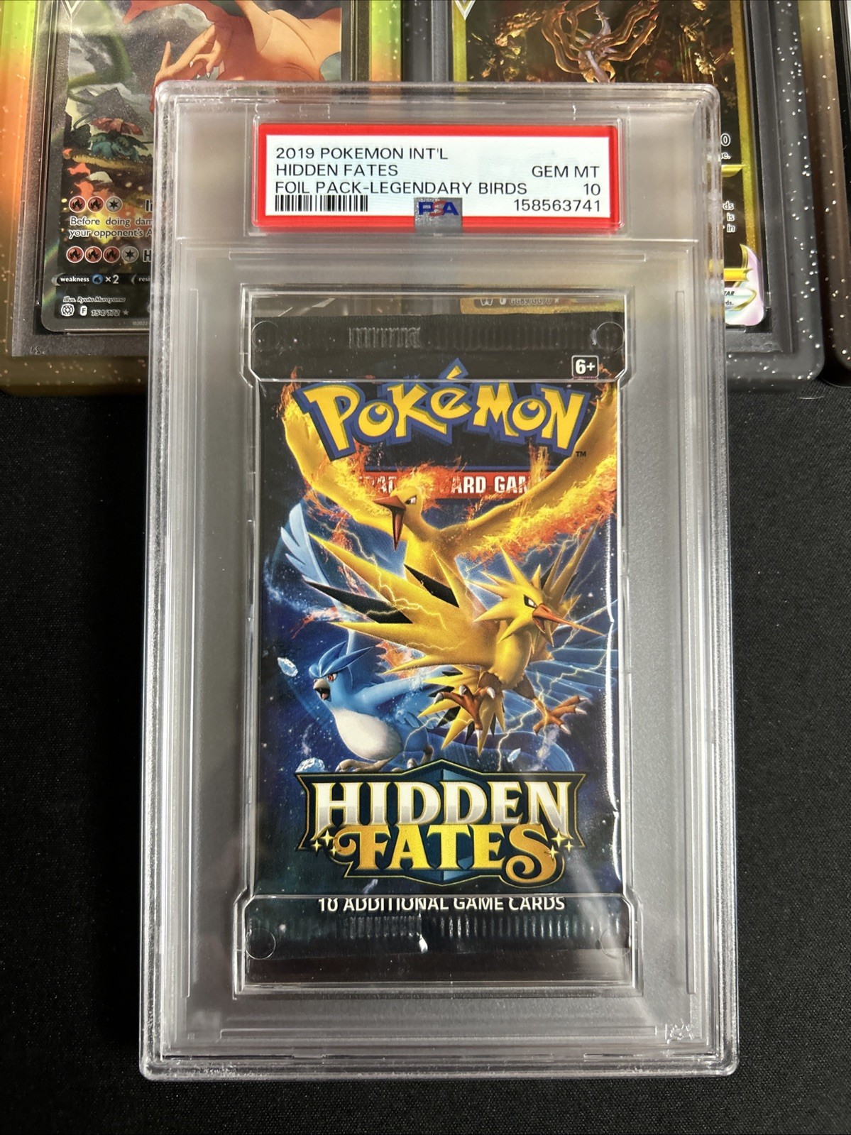 2019 Pokemon Hidden Fates Booster Pack Zapdos Artwork Sealed PSA 10 Gem Mint