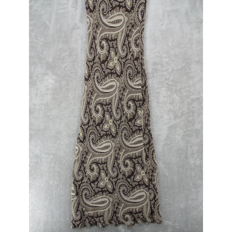 Vestido Vintage Eddie Bauer Para Mujer XS Cachemira Maxi Sin Mangas Años 90 Boho Retro Sesgado Marrón Foto 3 de 4