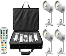 Chauvet DJ EZpin Pack 4 Battery Powered LED Pin Spot Lights Party Event MINT