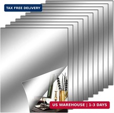 10 Pack Flexible Mirror Sheets Decorative Self Adhesive Mirror Tiles, 8x10 Inch