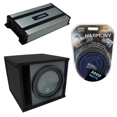 Universal Car Stereo Paintable Ported 15'' Harmony R154 Sub Box & HA-A800.1