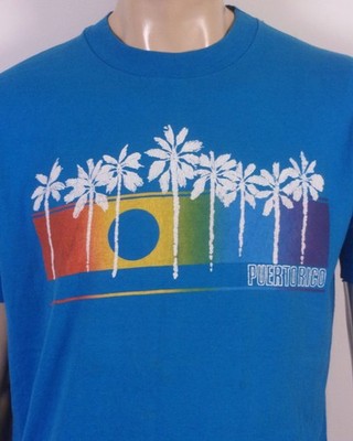 vintage 80s single stitch Puerto Rico Sunset T-Shirt Retro soft thin SZ L