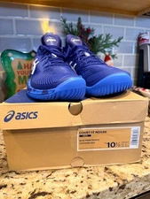 Size 10.5 - Asics Court FF Novak Blue Print Camo RARE - BRAND NEW IN BOX! 