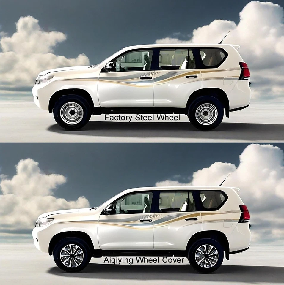 4 Pack 16" Inch Wheel Covers Snap On Full Hub Caps Fit for R16 Tire & Steel Rim Foto 4 de 4