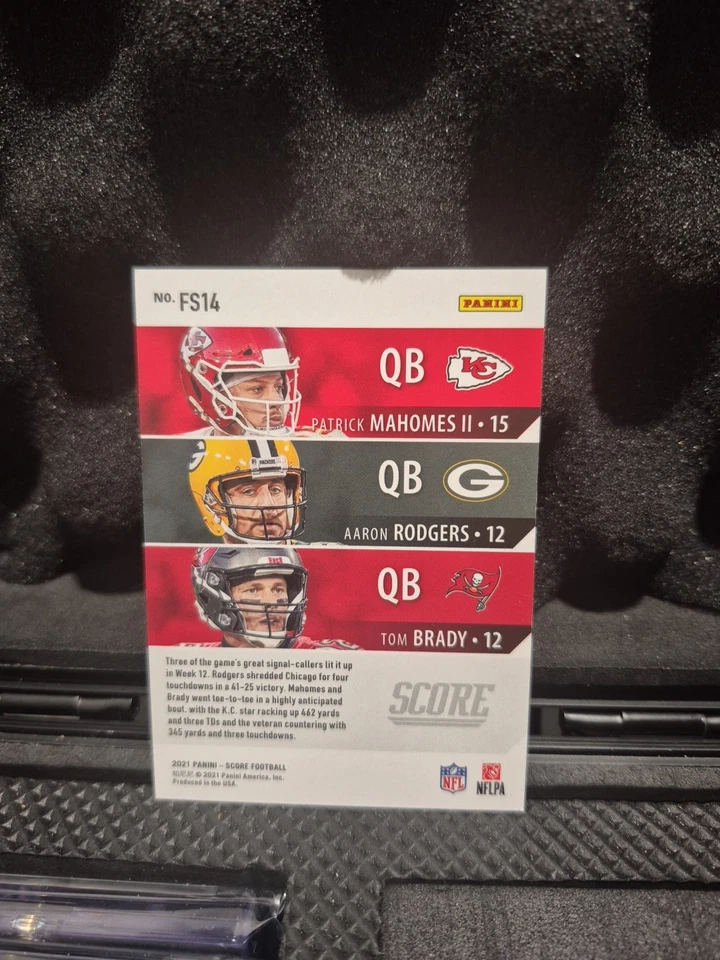 Partitura de fútbol americano 2021 Aaron Rodgers, Patrick Mahomes, Tom Brady Fantasy Stars/100 Foto 3 de 3