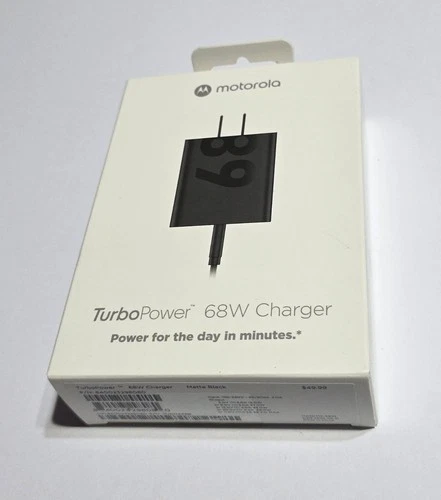 NEW Original Matte Black Motorola TurboPower 68W USB-C Wall Charger in Retail Pk image 8