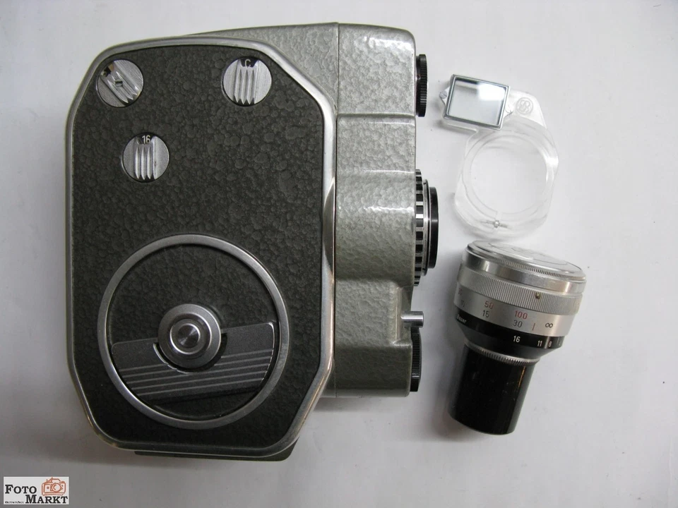 Set: Bauer 88 G Normal 8 Filmkamera Objektiv Rodenstock 12,5 + Tele 37,5 mm lens - Bild 3 von 4