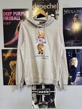 Polo Ralph Lauren Mens M Polo Bear USA Hoodie Heather Gray Graphic