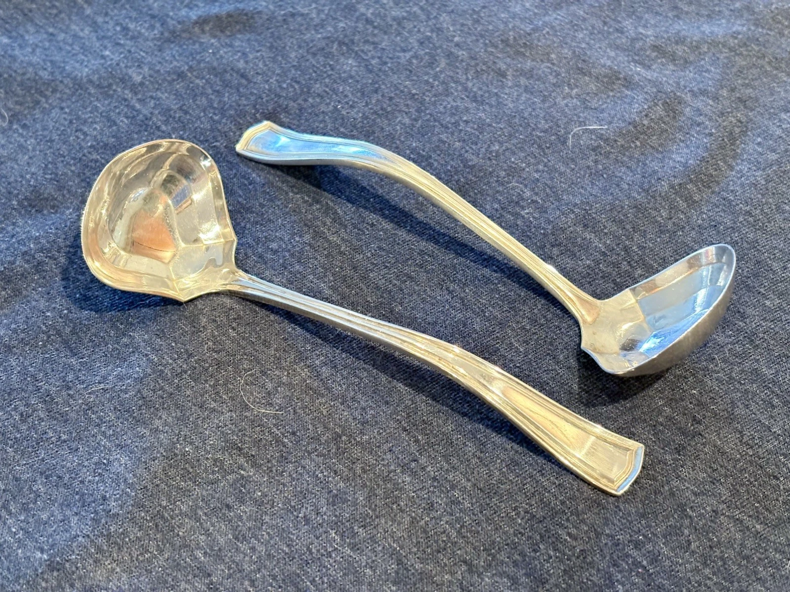 Lot of 2 Alvin Silverplate George Washington 5-3/4” Cream Ladle - no monogram
