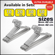 Heavy Duty Strong Metal Hangers Non Slip Stainless Steel Coat Hanger Clothes UK