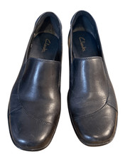Clarks Bendables Slip On May Poppy Loafers Sz. Black Leather Comfort