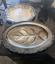 F.B. Rogers Vintage Footed Serving Plate And Round Serving Tray