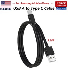 TypeC Car Charging Cable USB A to USB C Charger Cord 3.3FT for Galaxy S23 Black
