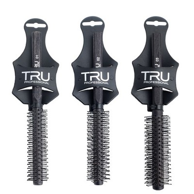 TRU Hair Brush Rundbürste für Haar & Bart (3er Pack), 21 cm