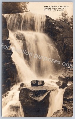 White Mountains NH RPPC Flume Cascade Franconia Notch New Hampshire Postcard