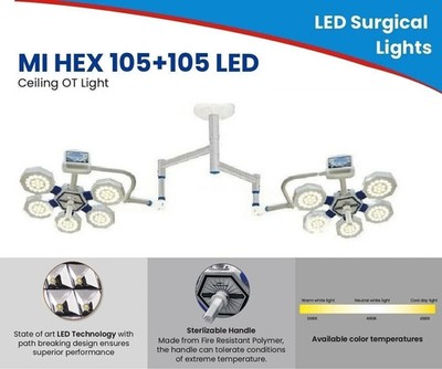 Surgical & Examination OR LED Light Star 105 + 105 Operation Theatre LED Lamp *