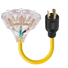 Rophor 30 Amp to 110 Adapter Generator Power Cord, 3 Prong 30 Amp to 15 Amp G...