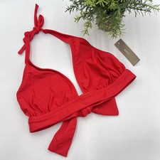 J. Crew Size XS Halter Tie-Back Bikini Top with Mesh NWT Venetian Red BY633
