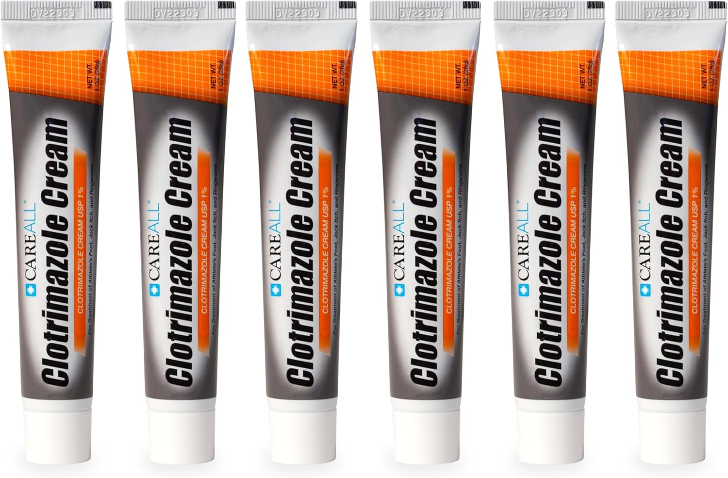 Clotrimazole 1% Antifungal Cream 6-Pack for Athlete's Foot Treatment