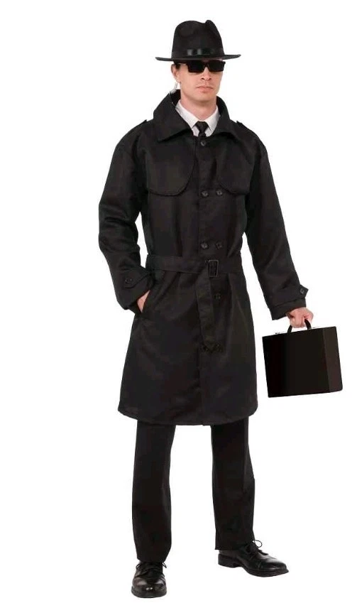 UNDERCOVER Accessorio costume trench agente segreto Forum taglia unica fino a 42" petto B0929