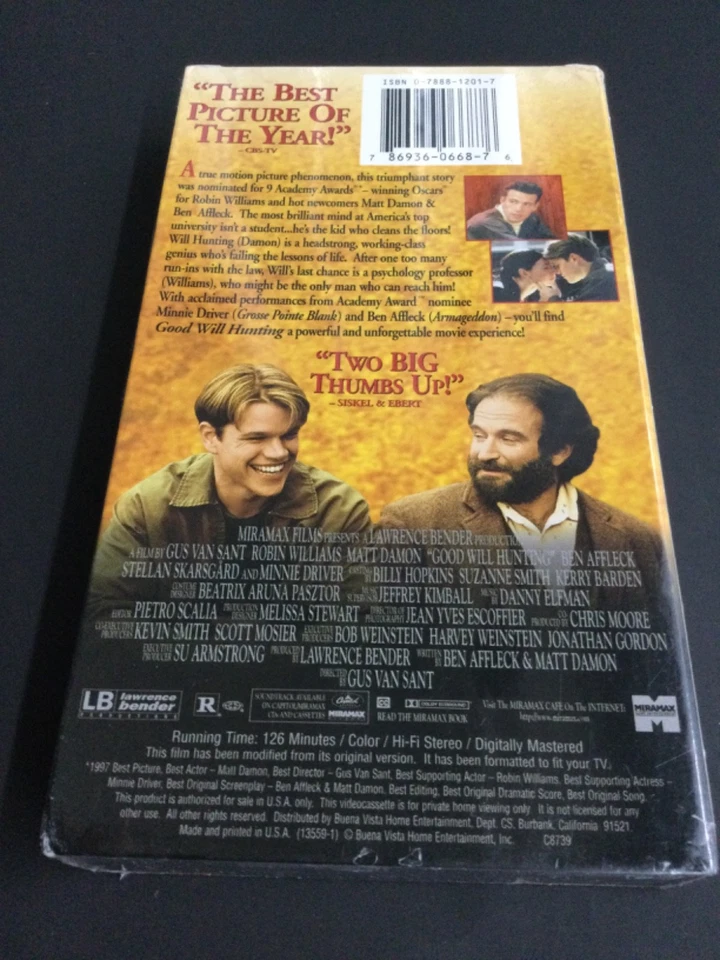 Good Will Hunting (VHS) — Factory Sealed - Image 3 of 4
