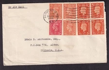Great Britain 1946 cover Hammersmith to Edwin B Whitcombe Esq Alton IL