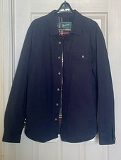 Woolrich Men's The Green Label Collection Navy Flannel Button Shirt Jacket SZ L