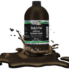 Pouring Masters Dark Brown Bark Metallic Pearl Ready to Pour Acrylic Paint 32oz