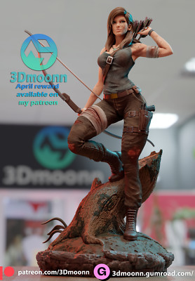 LARA CROFT, TOMB RAIDER, FIGUR, FAN ART, 3D-DRUCK, STATUE, 3DMOONN, MFW