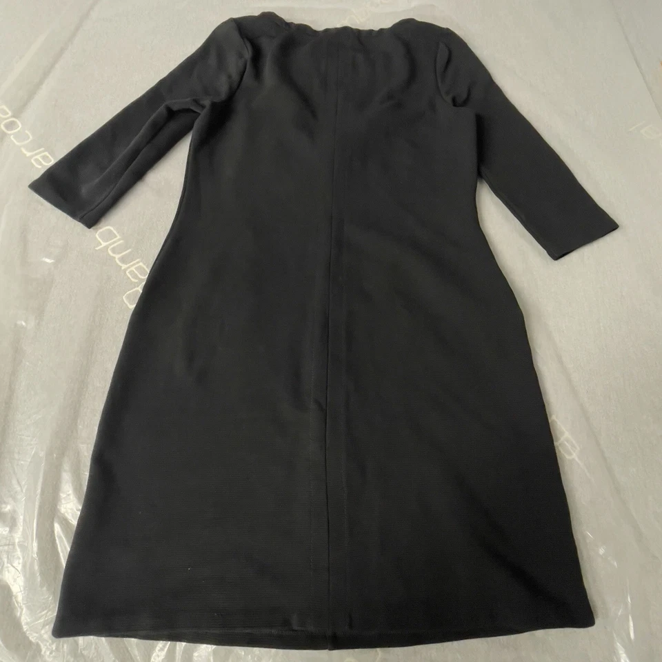 Boden Dress Classic 3/4 Sleeve Size 10 Womens Solid Black Career Pockets - Image 2 of 4