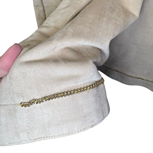 Gretchen Scott Women's Coat Faux Suede Gold Accents Pockets Size 14 NWT - Picture 5 of 9