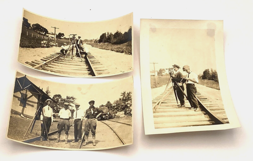 Antique c1910s Photos -- Railroad Surveyors (Lot of 3)