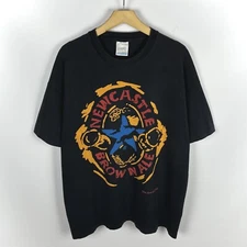 Vintage New Castle Beer Brown Ale Short Sleeve T Shirt Faded Black Size XL 90’s